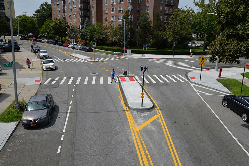 Pedestrian Safety Island  NYC Street Design Manual