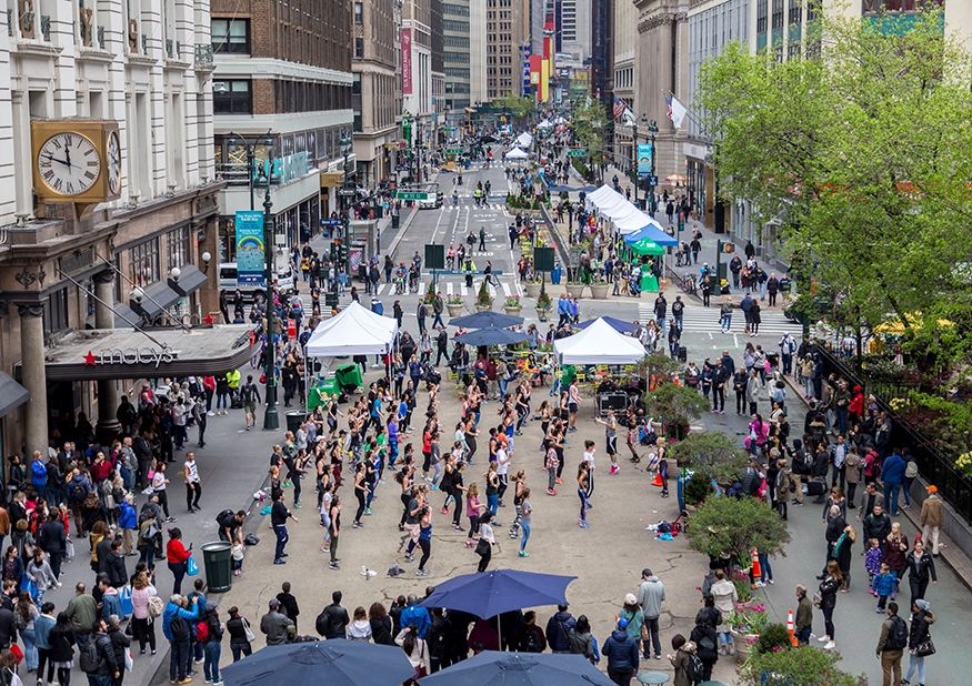Aerial view of Car Free Earth Day