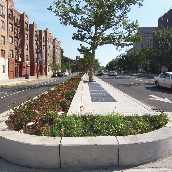 Landscaped median