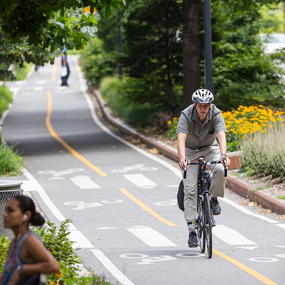 Grade separated bike lane