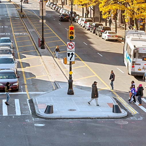 Pedestrian Safety Island  NYC Street Design Manual