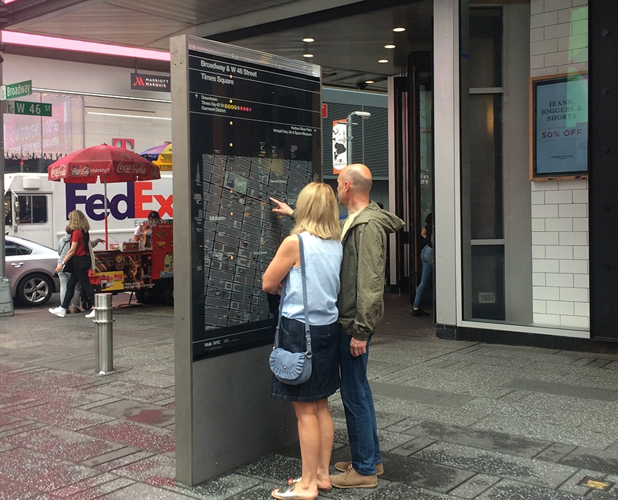 People using WalkNYC Wayfinding Neighborhood