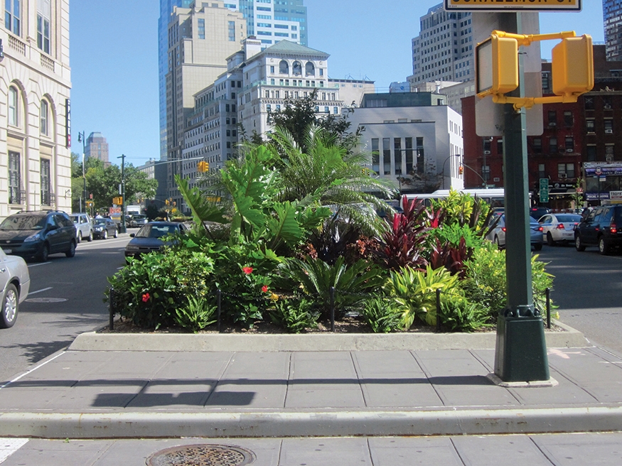 Raised median (curb height)